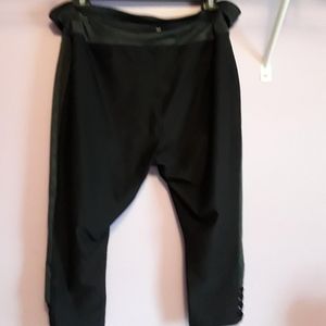 Black and Silver Athletic Capris